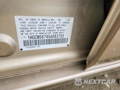 Zdjęcie 12 z 12 samochodu: 2005 HONDA ACCORD EX VIN:1HGCM56745A063155 - miniatura