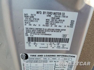 Zdjęcie 12 z 12 samochodu: 2014 FORD F150 SUPERCREW VIN:1FTFW1ET1EFB84824 - miniatura