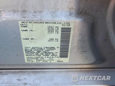 Zdjęcie 12 z 12 samochodu: 2018 NISSAN ALTIMA 2.5 S VIN:1N4AL3AP0JC182670 - miniatura