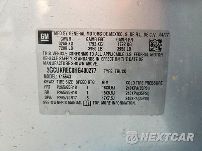 Zdjęcie 13 z 13 samochodu: 2017 CHEVROLET SILVERADO K1500 LT VIN:3GCUKREC0HG400277 - miniatura