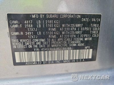 Zdjęcie 14 z 14 samochodu: 2024 SUBARU CROSSTREK WILDERNESS VIN:4S4GUHU60R3788768 - miniatura