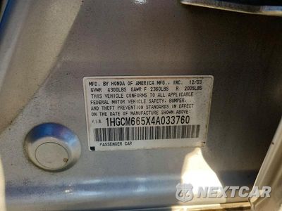 Zdjęcie 13 z 13 samochodu: 2004 HONDA ACCORD EX VIN:1HGCM665X4A033760 - miniatura