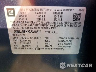Zdjęcie 12 z 12 samochodu: 2016 CHEVROLET EQUINOX LS VIN:2GNALBEK2G6318678 - miniatura