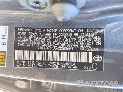 Zdjęcie 12 z 12 samochodu: 2019 TOYOTA PRIUS XLE VIN:JTDKARFU6K3083651 - miniatura