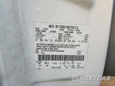 Zdjęcie 12 z 12 samochodu: 2007 FORD F150 XLT VIN:1FTPX12V87FA63699 - miniatura