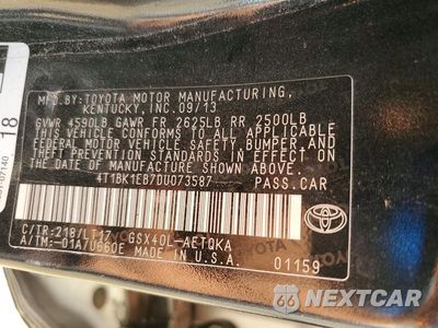 Zdjęcie 12 z 12 samochodu: 2013 TOYOTA AVALON XLE TOURING VIN:4T1BK1EB7DU073587 - miniatura