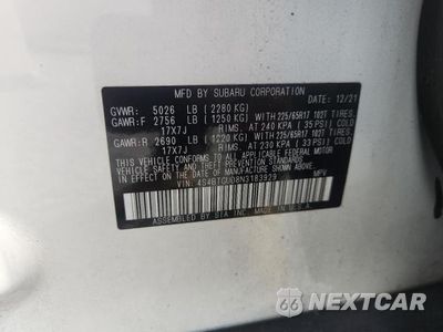 Zdjęcie 13 z 13 samochodu: 2022 SUBARU OUTBACK WILDERNESS VIN:4S4BTGUD8N3183929 - miniatura
