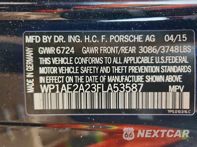 Zdjęcie 12 z 12 samochodu: 2015 PORSCHE CAYENNE SE HYBRID VIN:WP1AE2A23FLA53587 - miniatura