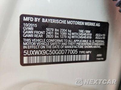 Zdjęcie 12 z 12 samochodu: 2016 BMW X3 XDRIVE28I VIN:5UXWX9C50G0D77005 - miniatura