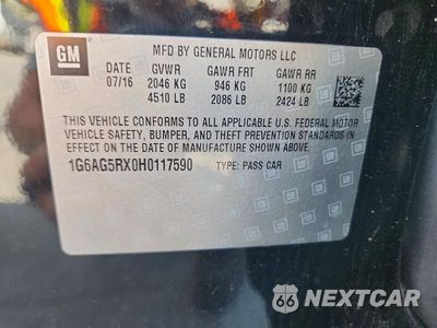 Zdjęcie 12 z 12 samochodu: 2017 CADILLAC ATS VIN:1G6AG5RX0H0117590 - miniatura