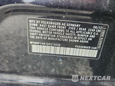 Zdjęcie 12 z 12 samochodu: 2013 VOLKSWAGEN CC SPORT VIN:WVWBP7AN7DE514539 - miniatura