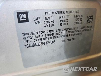 Zdjęcie 12 z 12 samochodu: 2015 BUICK LACROSSE VIN:1G4GB5G33FF123086 - miniatura