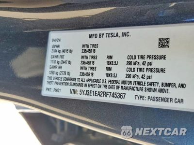 Zdjęcie 12 z 12 samochodu: 2024 TESLA MODEL 3 VIN:5YJ3E1EA2RF745367 - miniatura