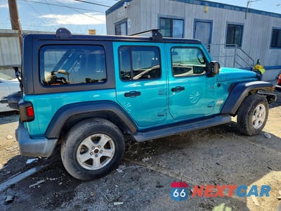 Trzecie zdjęcie samochodu z tyłu: 2020 JEEP WRANGLER UNLIMITED SPORT VIN:1C4HJXDG2LW110582 - miniatura