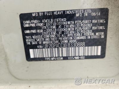 Zdjęcie 12 z 12 samochodu: 2014 SUBARU XV CROSSTREK 2.0 PREMIUM VIN:JF2GPACCXE8330888 - miniatura
