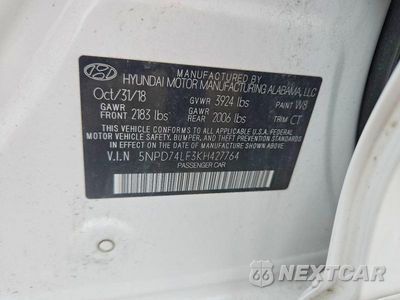 Zdjęcie 12 z 12 samochodu: 2019 HYUNDAI ELANTRA SE VIN:5NPD74LF3KH427764 - miniatura