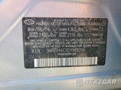 Zdjęcie 13 z 13 samochodu: 2014 HYUNDAI SONATA GLS VIN:5NPEB4ACXEH909356 - miniatura