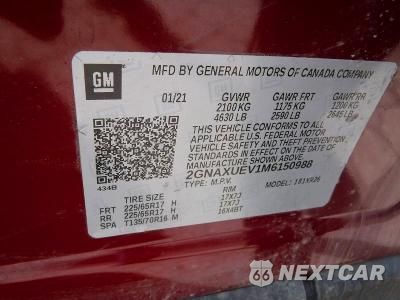 Zdjęcie 12 z 12 samochodu: 2021 CHEVROLET EQUINOX LT VIN:2GNAXUEV1M6150988 - miniatura