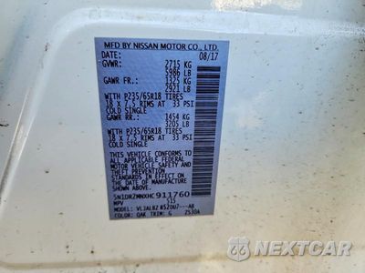 Zdjęcie 13 z 13 samochodu: 2017 NISSAN PATHFINDER S VIN:5N1DR2MNXHC911760 - miniatura
