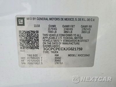 Zdjęcie 12 z 12 samochodu: 2018 CHEVROLET SILVERADO C1500 CUSTOM VIN:3GCPCPECXJG621759 - miniatura