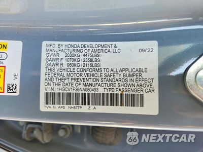Zdjęcie 12 z 12 samochodu: 2022 HONDA ACCORD SPORT VIN:1HGCV1F36NA080493 - miniatura