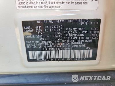 Zdjęcie 12 z 12 samochodu: 2011 SUBARU OUTBACK 3.6R LIMITED VIN:4S4BREJC7B2391901 - miniatura