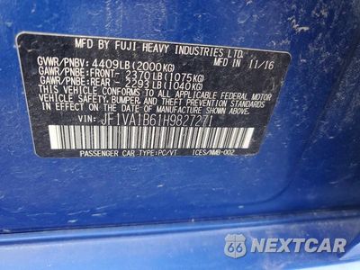 Zdjęcie 12 z 12 samochodu: 2017 SUBARU WRX VIN:JF1VA1B61H9827271 - miniatura