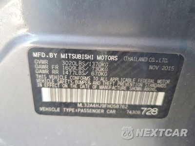 Zdjęcie 12 z 12 samochodu: 2015 MITSUBISHI MIRAGE ES VIN:ML32A4HJ9FH058762 - miniatura