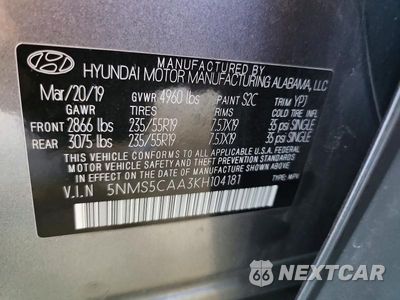 Zdjęcie 13 z 13 samochodu: 2019 HYUNDAI SANTA FE LIMITED 2.0T VIN:5NMS5CAA3KH104181 - miniatura