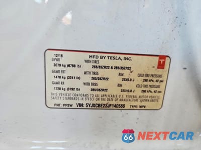 Zdjęcie 13 z 13 samochodu: 2018 TESLA MODEL X VIN:5YJXCBE23JF140588 - miniatura