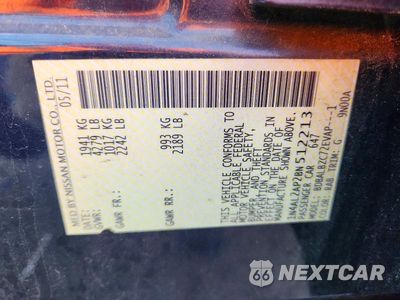 Zdjęcie 12 z 12 samochodu: 2011 NISSAN ALTIMA 2.5 VIN:1N4AL2AP2BN512213 - miniatura