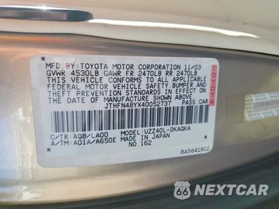 Zdjęcie 12 z 12 samochodu: 2004 LEXUS SC 430 VIN:JTHFN48YX40052737 - miniatura
