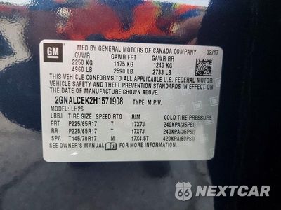 Zdjęcie 13 z 13 samochodu: 2017 CHEVROLET EQUINOX LT VIN:2GNALCEK2H1571908 - miniatura