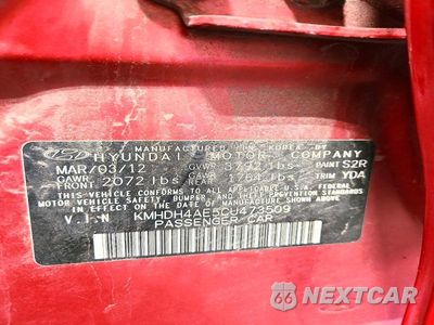 Zdjęcie 13 z 13 samochodu: 2012 HYUNDAI ELANTRA LIMITED VIN:KMHDH4AE5CU473509 - miniatura