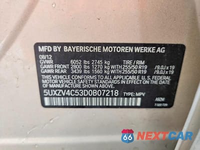 Zdjęcie 12 z 12 samochodu: 2013 BMW X5 XDRIVE35I VIN:5UXZV4C53D0B07218 - miniatura