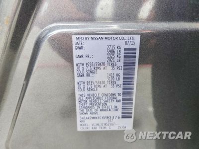 Zdjęcie 13 z 13 samochodu: 2015 NISSAN PATHFINDER S VIN:5N1AR2MMXFC690376 - miniatura
