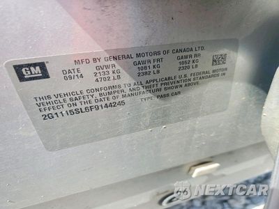 Zdjęcie 12 z 12 samochodu: 2015 CHEVROLET IMPALA LT VIN:2G1115SL6F9144245 - miniatura