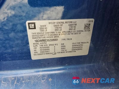 Zdjęcie 12 z 12 samochodu: 2016 CHEVROLET SILVERADO K1500 LT VIN:1GCVKREC3GZ226661 - miniatura