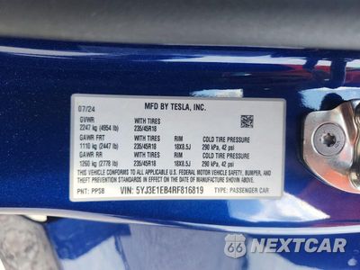 Zdjęcie 13 z 13 samochodu: 2024 TESLA MODEL 3 VIN:5YJ3E1EB4RF816819 - miniatura