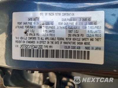 Zdjęcie 13 z 13 samochodu: 2014 MAZDA CX-9 TOURING VIN:JM3TB2CV1E0441290 - miniatura