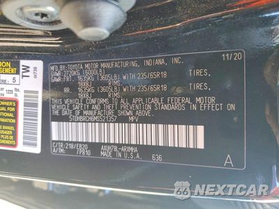Zdjęcie 13 z 13 samochodu: 2021 TOYOTA HIGHLANDER HYBRID XLE VIN:5TDHBRCH6MS521357 - miniatura