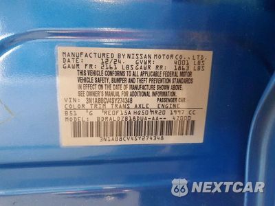 Zdjęcie 12 z 12 samochodu: 2025 NISSAN SENTRA SV VIN:3N1AB8CV4SY274348 - miniatura