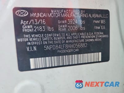 Zdjęcie 12 z 12 samochodu: 2017 HYUNDAI ELANTRA SE VIN:5NPD84LF8HH056882 - miniatura