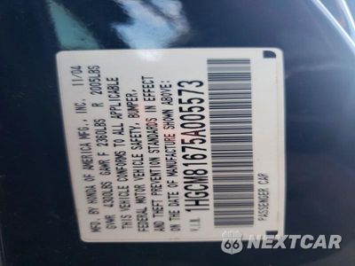 Zdjęcie 12 z 12 samochodu: 2005 HONDA ACCORD EX VIN:1HGCM81675A005573 - miniatura