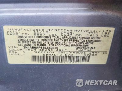 Zdjęcie 13 z 13 samochodu: 2011 NISSAN SENTRA 2.0 VIN:3N1AB6AP8BL650376 - miniatura