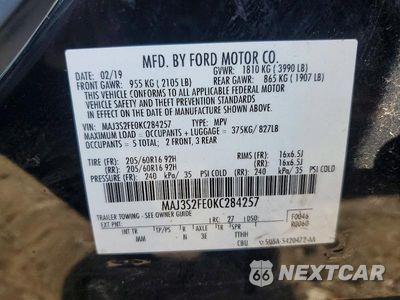 Zdjęcie 12 z 12 samochodu: 2019 FORD ECOSPORT S VIN:MAJ3S2FE0KC284257 - miniatura