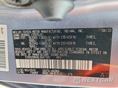 Zdjęcie 13 z 13 samochodu: 2020 TOYOTA HIGHLANDER XLE VIN:5TDHZRBHXLS047392 - miniatura