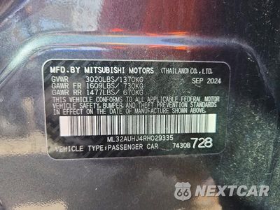 Zdjęcie 13 z 13 samochodu: 2024 MITSUBISHI MIRAGE ES VIN:ML32AUHJ4RH029335 - miniatura