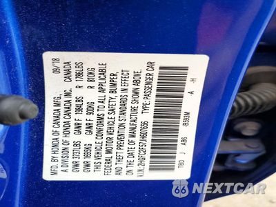 Zdjęcie 13 z 13 samochodu: 2018 HONDA CIVIC LX VIN:2HGFC2F57JH607656 - miniatura