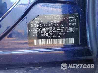 Zdjęcie 12 z 12 samochodu: 2013 HYUNDAI SONATA GLS VIN:5NPEB4AC5DH674458 - miniatura